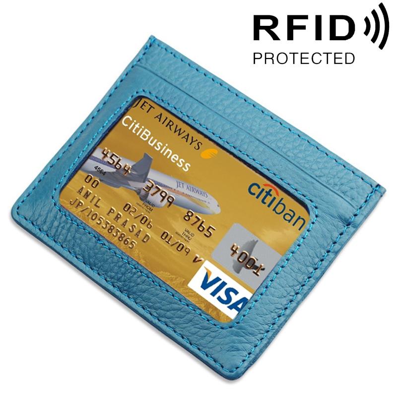 Leather Rfid Card Holder - Blocking - Pink 12