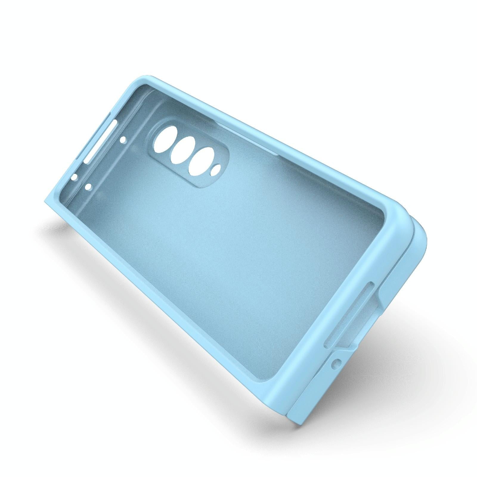 For Samsung Galaxy Z Fold4 5G Foldable Shockproof Phone Case with Magic Shield - Slim Design - Light Blue 6