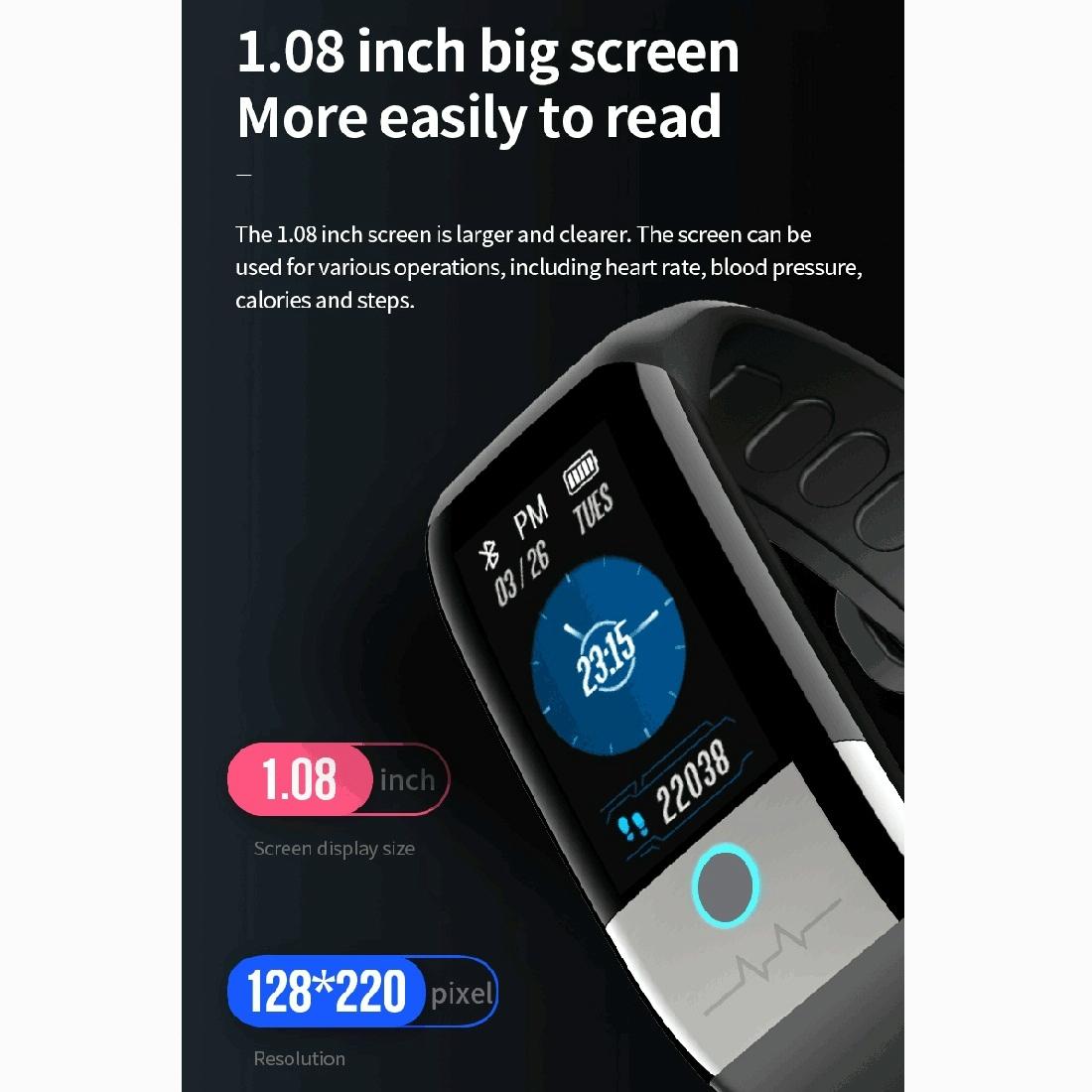 Smart Watch With Heart & Oxygen Monitoring Colour Screen Ip67 - Pink 7