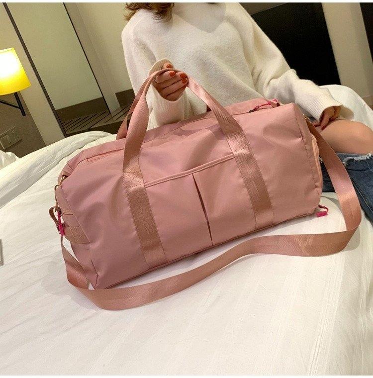 Yoga and Sports Gym Bag - Lightweight Nylon - Pink 8