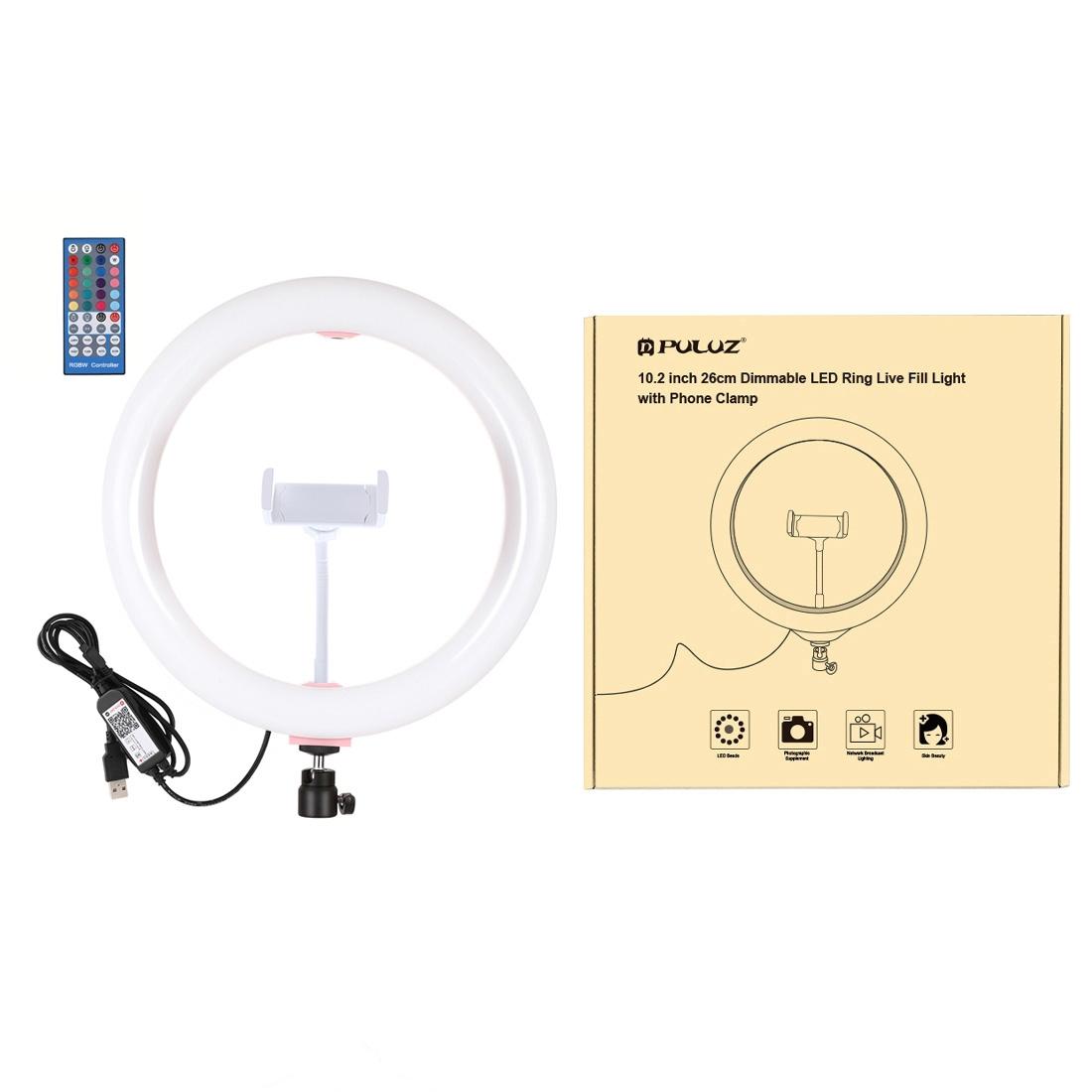 10.2 Curved Led Ring Light with Tripod & Remote for Vlogging & Photography - Pink 5