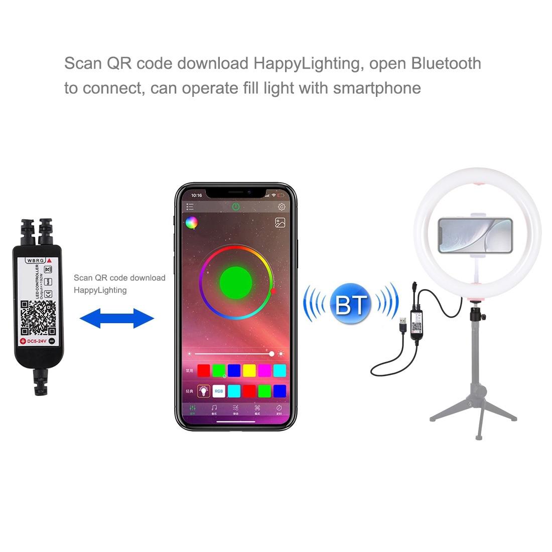 10.2 Curved Led Ring Light with Tripod & Remote for Vlogging & Photography - Pink 10