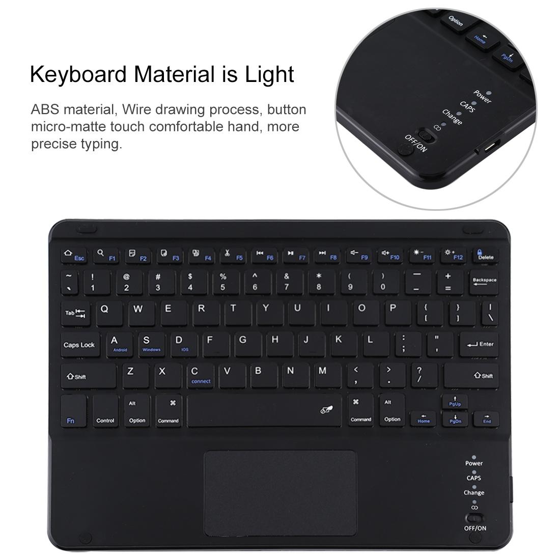 Bluetooth Keyboard & Tablet Case For Ipad 10.2 / Ipad Air 2019 - Detachable Touch Pad Pen Slot Holder - Microfiber Leather - Pink 14