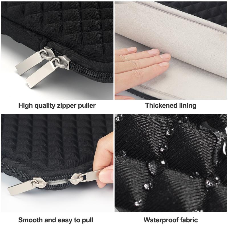 12-13 Inch Diamond Texture Laptop Liner Bag In Black - Lb0146F 5