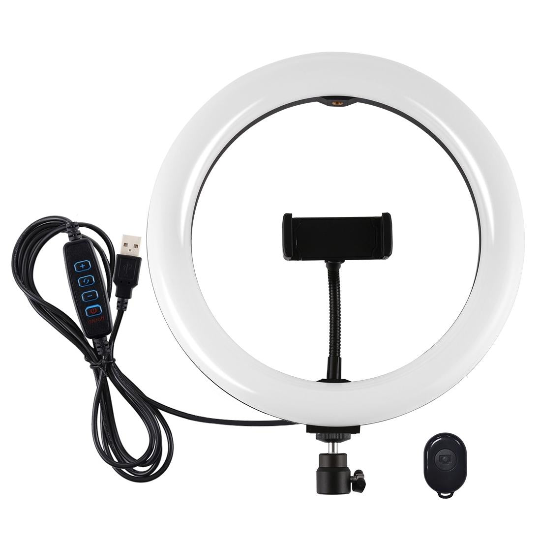 26cm Usb 3 Modes Dimmable Led Ring Light with Phone Clamp - Pink 14