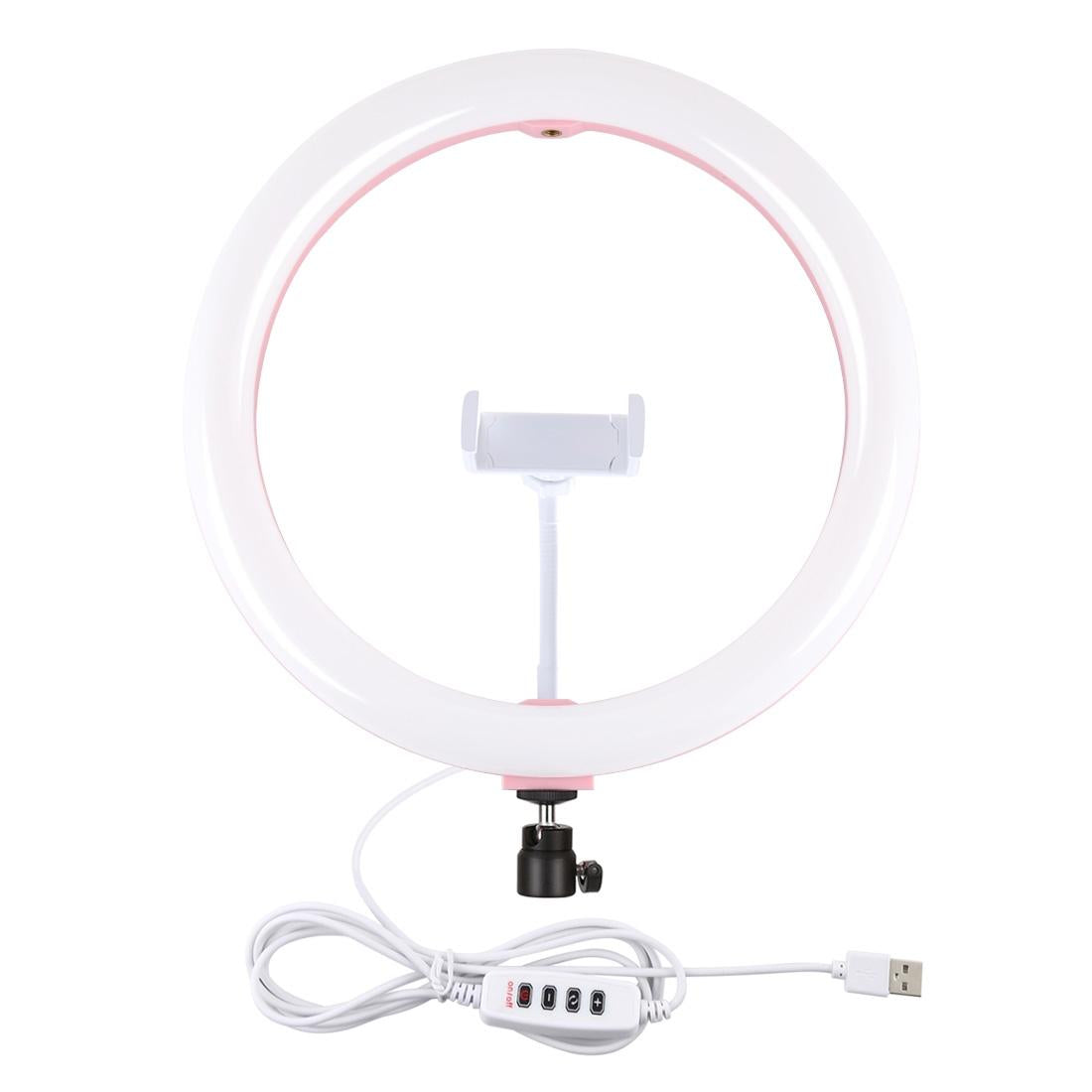 30cm Usb Dual Colour Led Ring Light with Phone Clamp - Pink 3