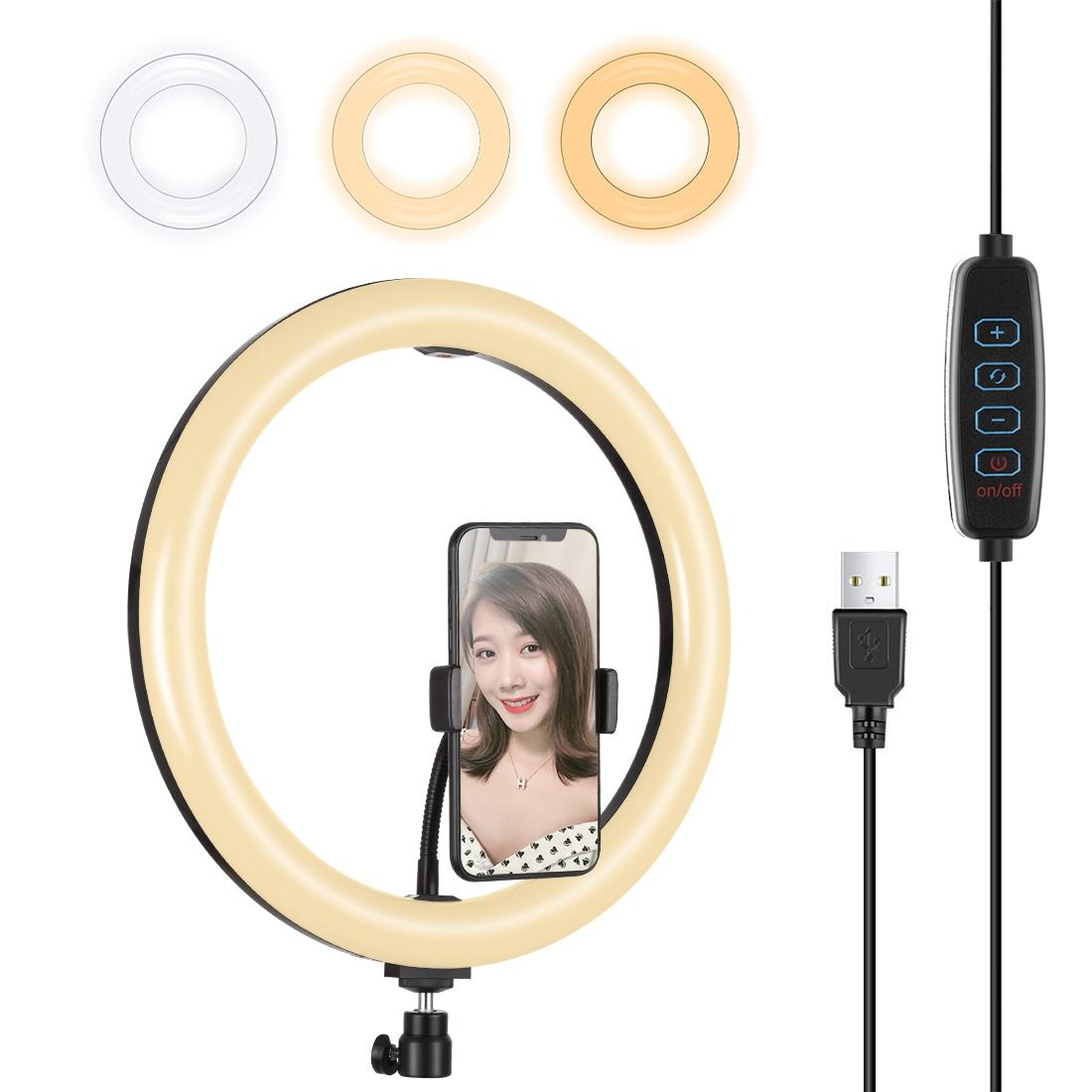30cm Usb Dual Colour Led Ring Light with Phone Clamp - Pink 13