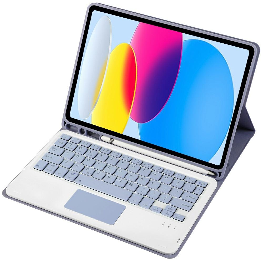 2022 Ipad 10.9 Lambskin Bluetooth Keyboard Case With Pen Slot - Pink 7