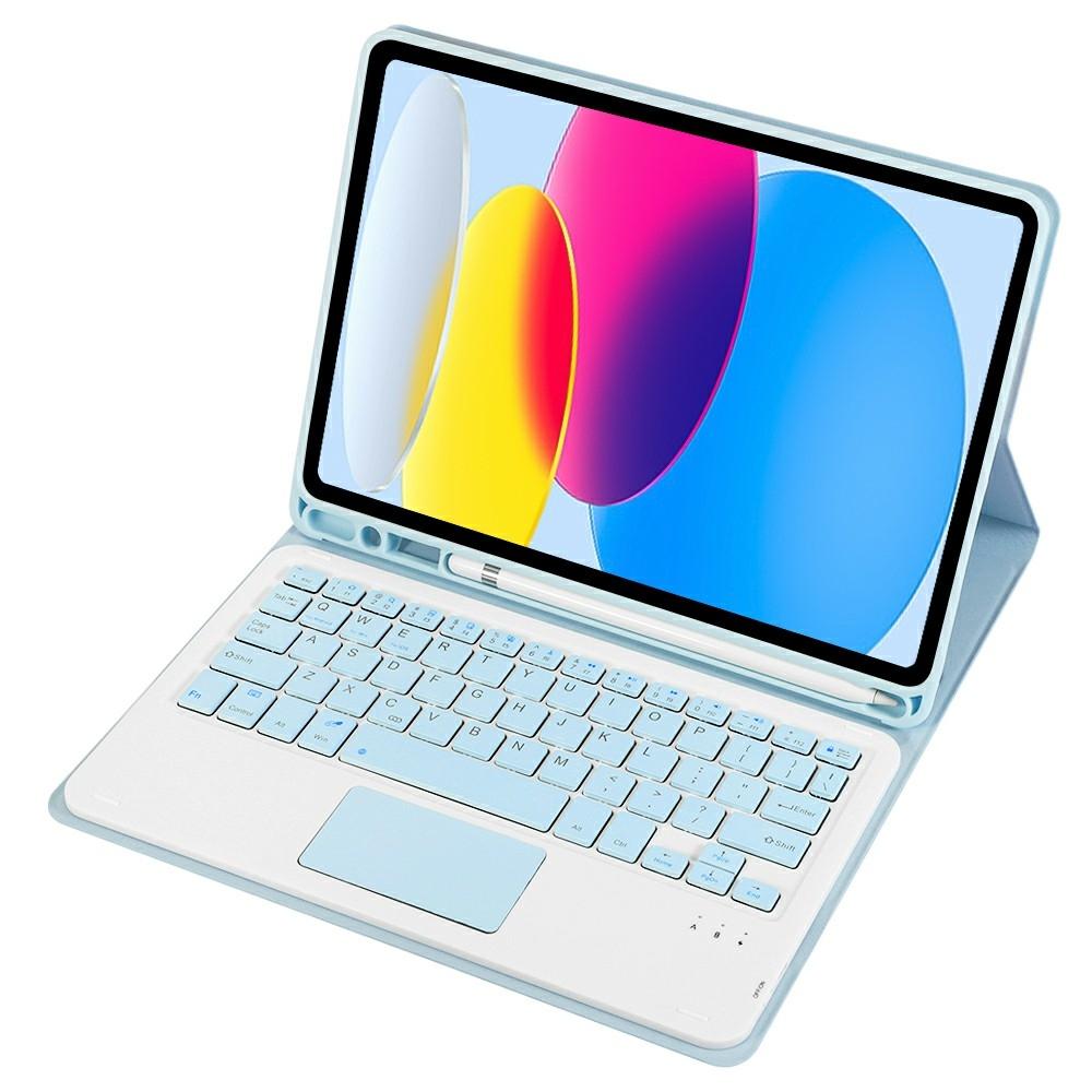 2022 Ipad 10.9 Lambskin Bluetooth Keyboard Case With Pen Slot - Pink 11