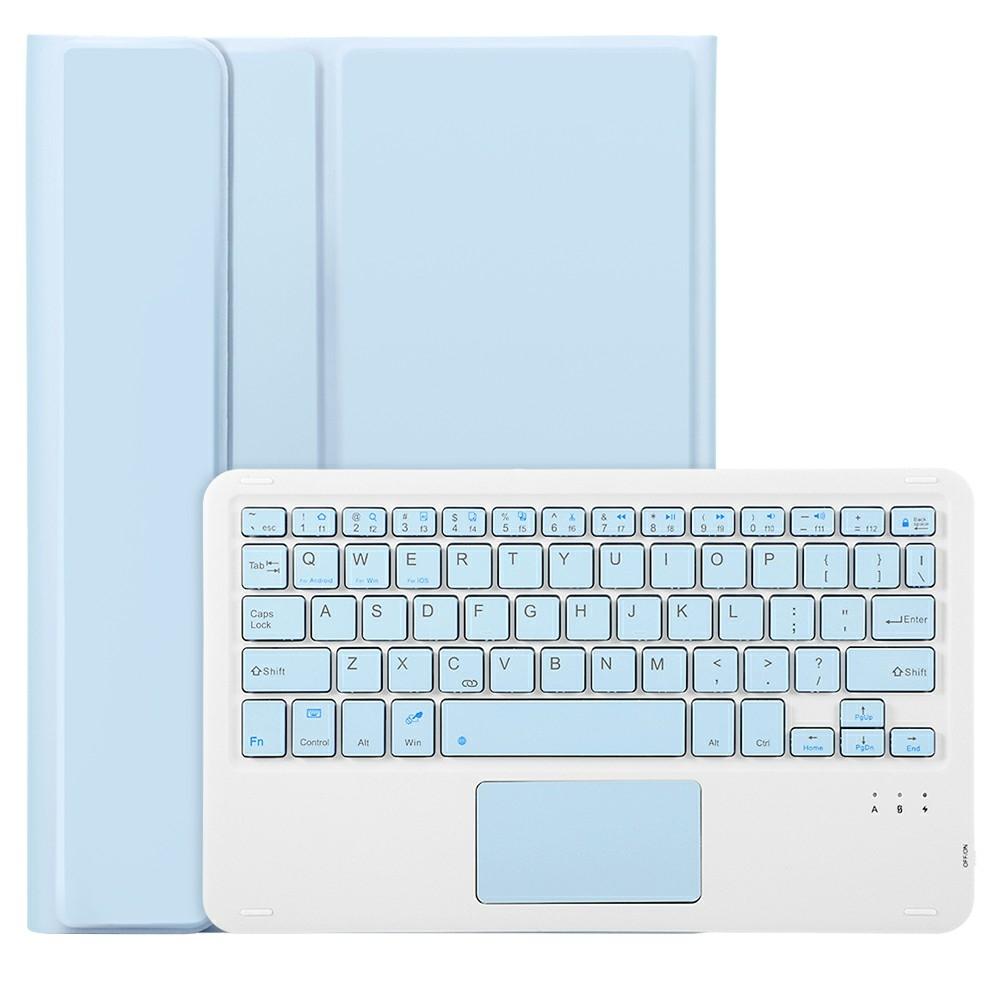 2022 Ipad 10.9 Lambskin Bluetooth Keyboard Case With Pen Slot - Pink 12