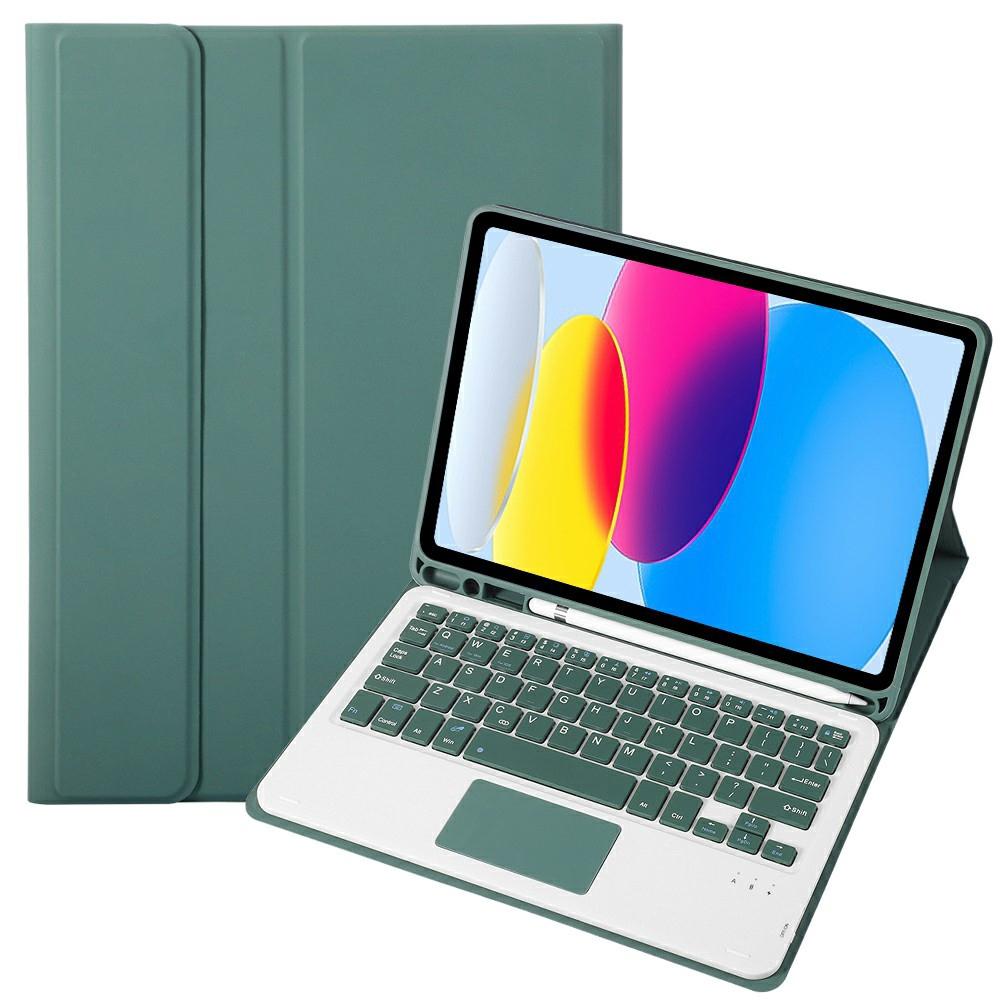 2022 Ipad 10.9 Lambskin Bluetooth Keyboard Case With Pen Slot - Pink 13