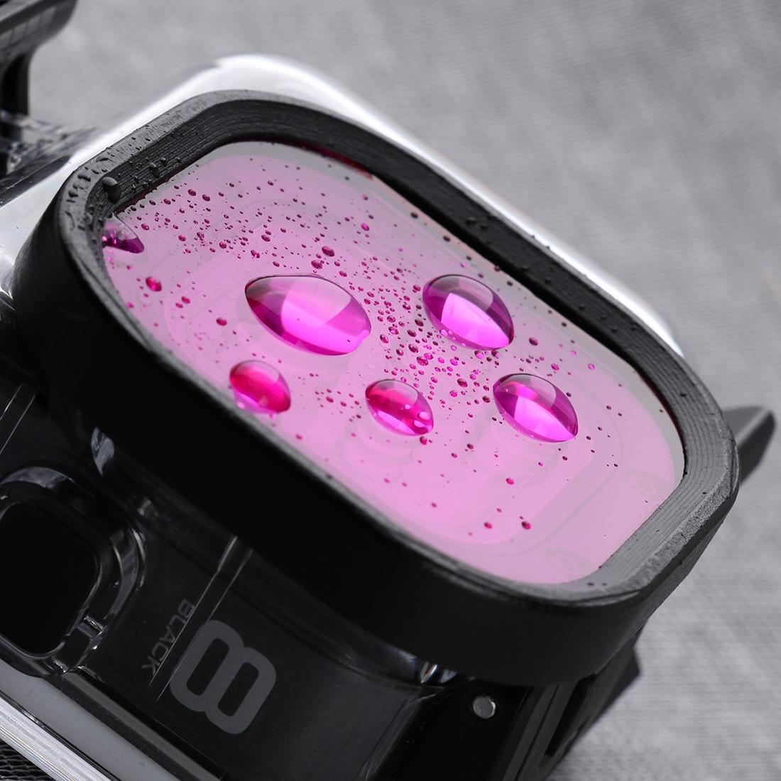 Waterproof Diving Lens Filter for Gopro Hero8 Housing - Pink 11