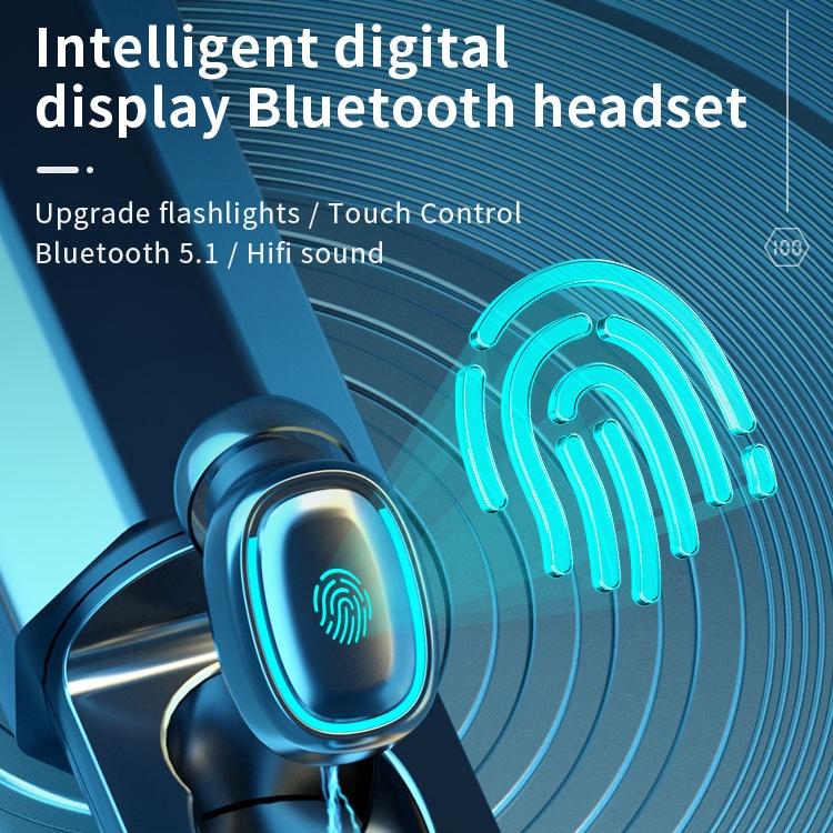 True Wireless Bluetooth Earphones with Digital Display and Charging Box - Pink 5
