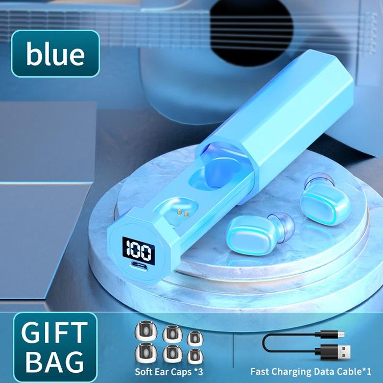 True Wireless Bluetooth Earphones with Digital Display and Charging Box - Pink 15