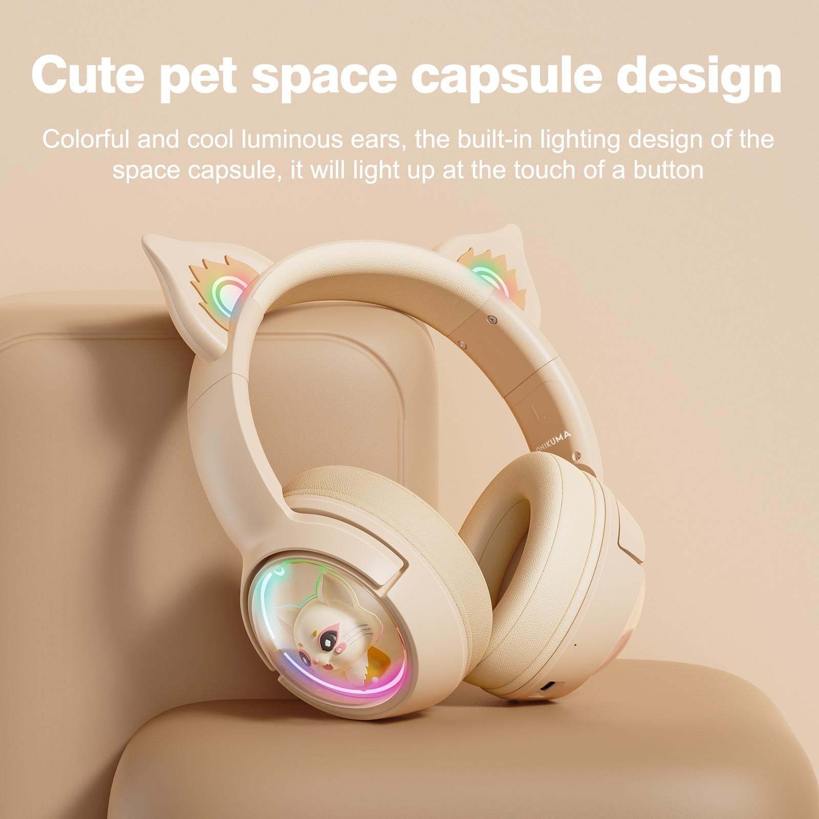 Wireless Cat Ear Bluetooth Headset Usb-C - Pink 4