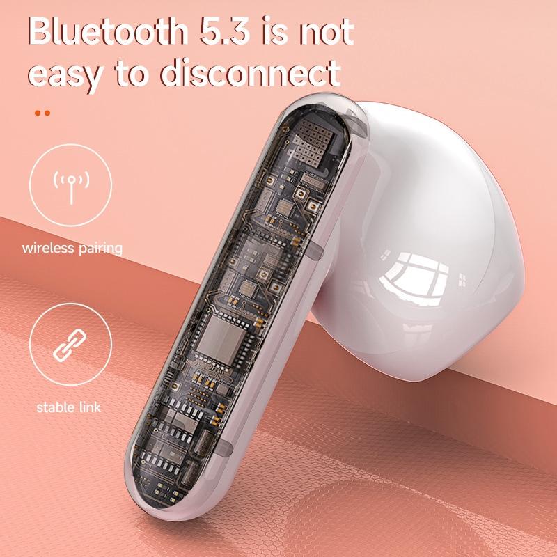 Wireless Hifi Stereo Earphones with Charging Case and Make-up Mirror - Pink 7