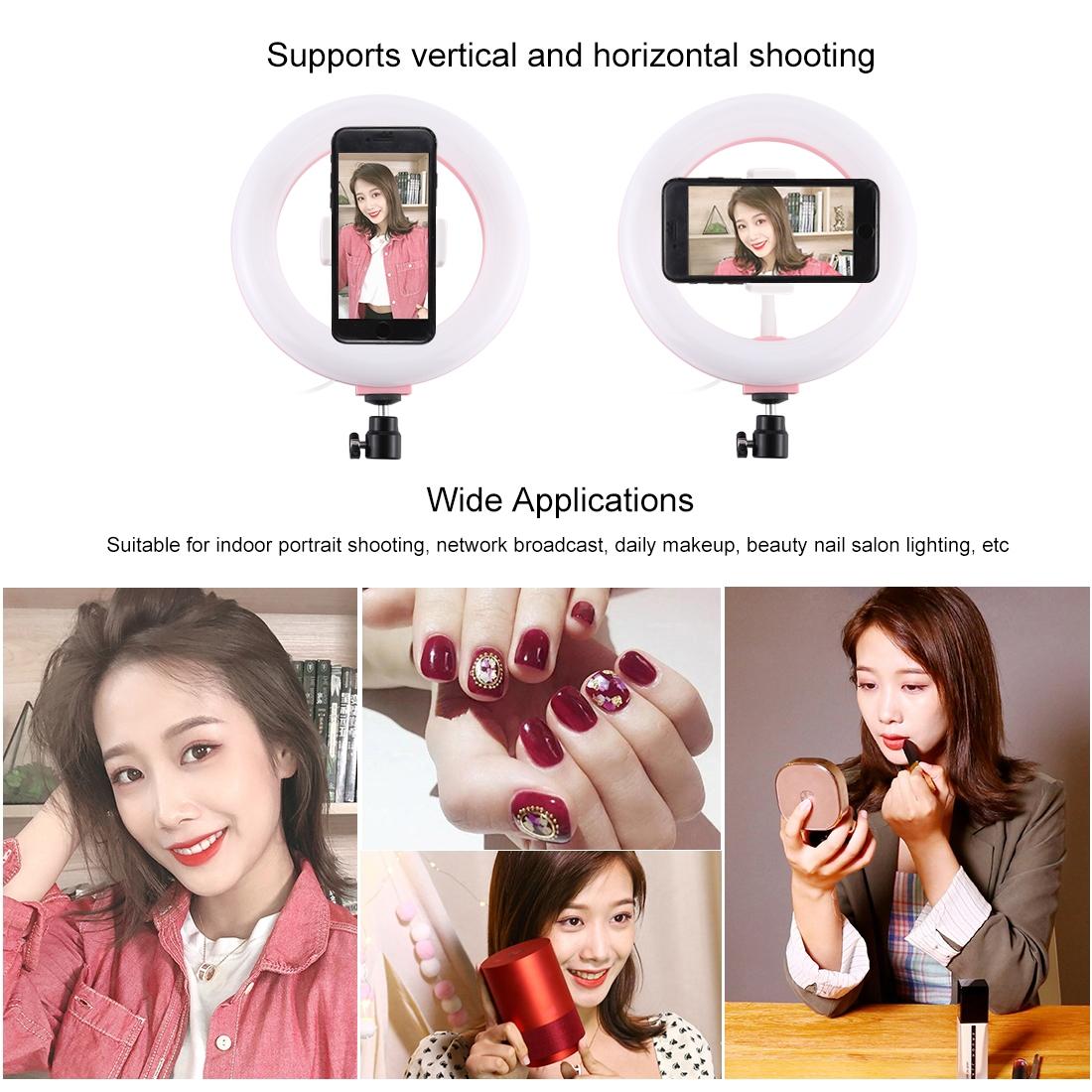20cm Usb Dual Colour Led Ring Light with Phone Clamp - Pink 9