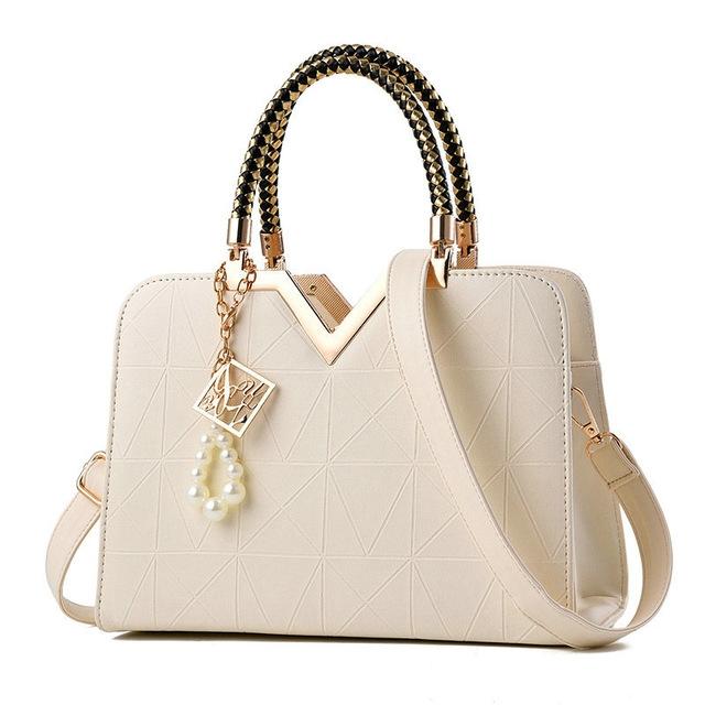 Women Zipper Shoulder Bag with Phone Pocket and Crossbody Strap - White 7