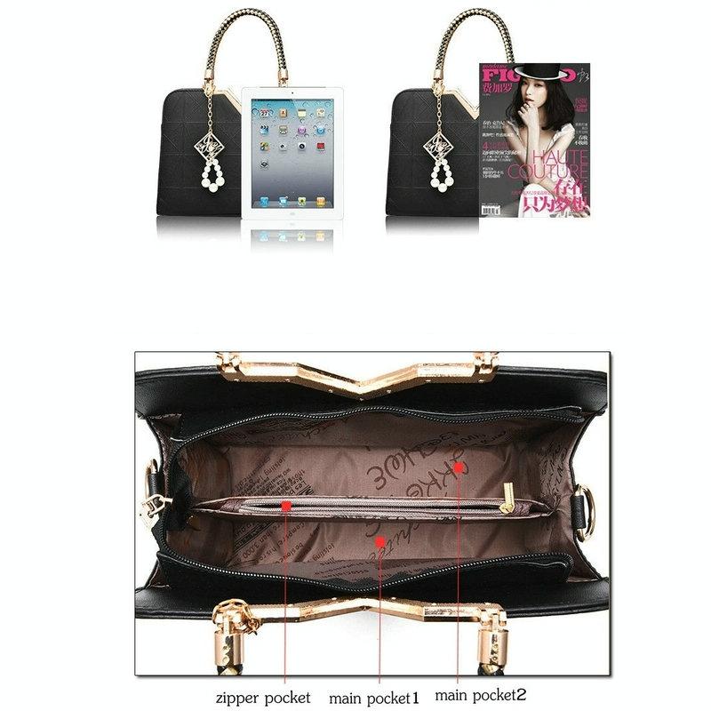 Women Zipper Shoulder Bag with Phone Pocket and Crossbody Strap - White 14
