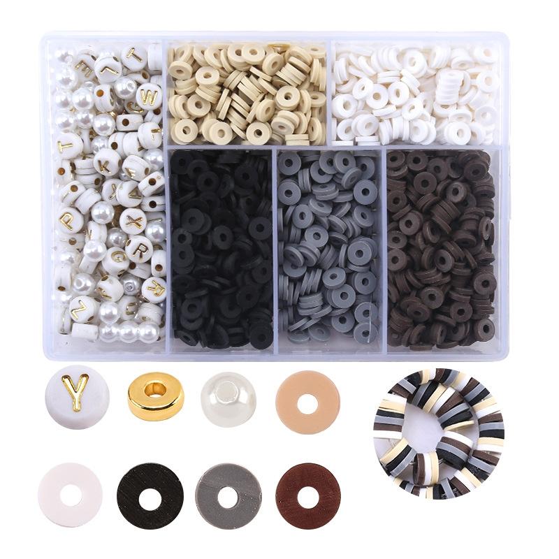 6 Piece Soft Pottery Beading Set For Diy Bracelets & Necklaces - Pink 11