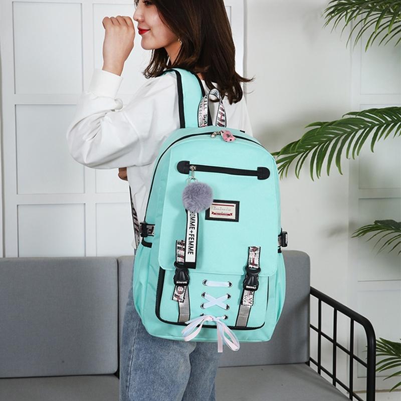 Anti-theft Usb Backpack for Sports and Leisure - Pink 4