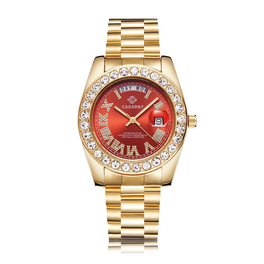 Men Quartz Watch with Diamond-encrusted Roman Numeral Dial - Silver Shell Black Dial 6