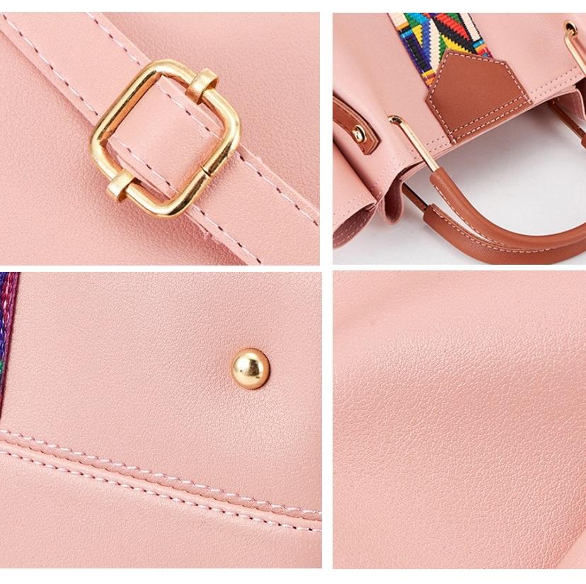 Versatile 4-in-1 Messenger Bag for Women - Fashionable & Spacious - Pink 4