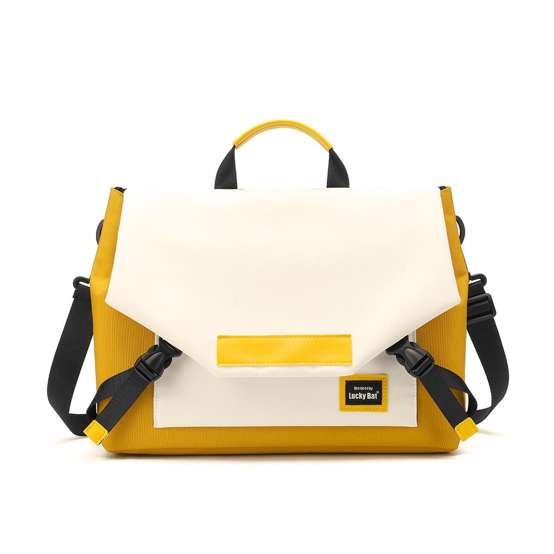 Anti-drop Crossbody Laptop Bag - Fits 13.3-16 Inch - Airbag Protection - Turmeric White 12