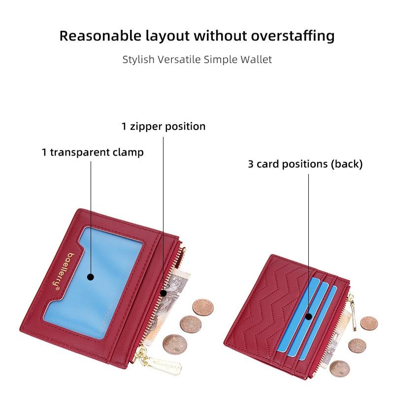 Light & Thin Card Bag Multifunctional Coin Purse - Brown 4