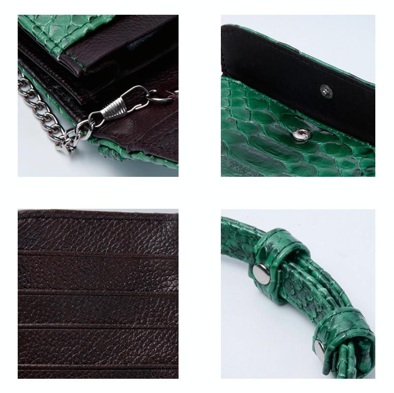 Chain Crossbody Bag with Snake Texture Print - 3 Silver Gray 7
