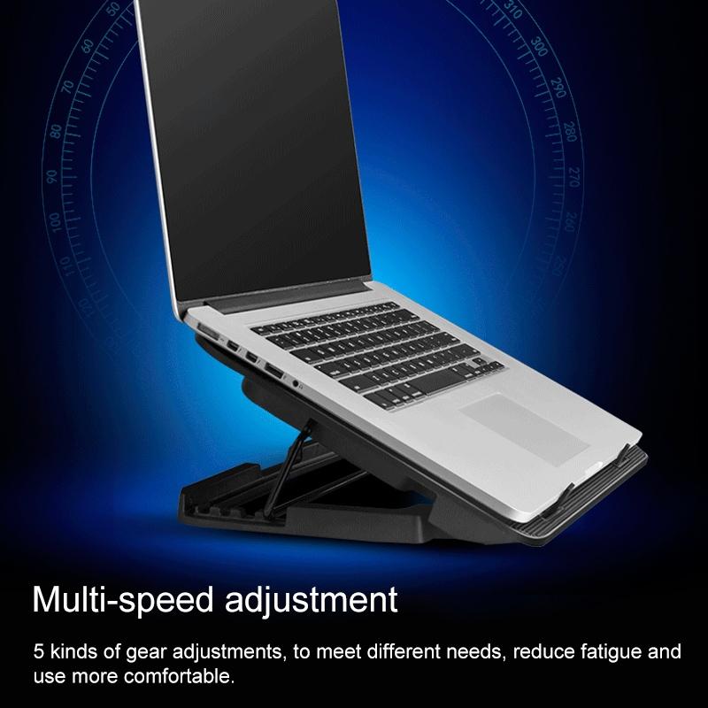 Silent Six-fan Cooling Holder for Notebook Computers - Black 4