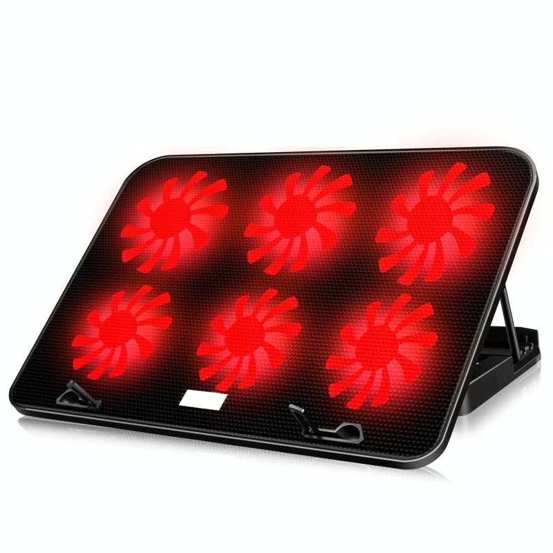 Silent Six-fan Cooling Holder for Notebook Computers - Black 14