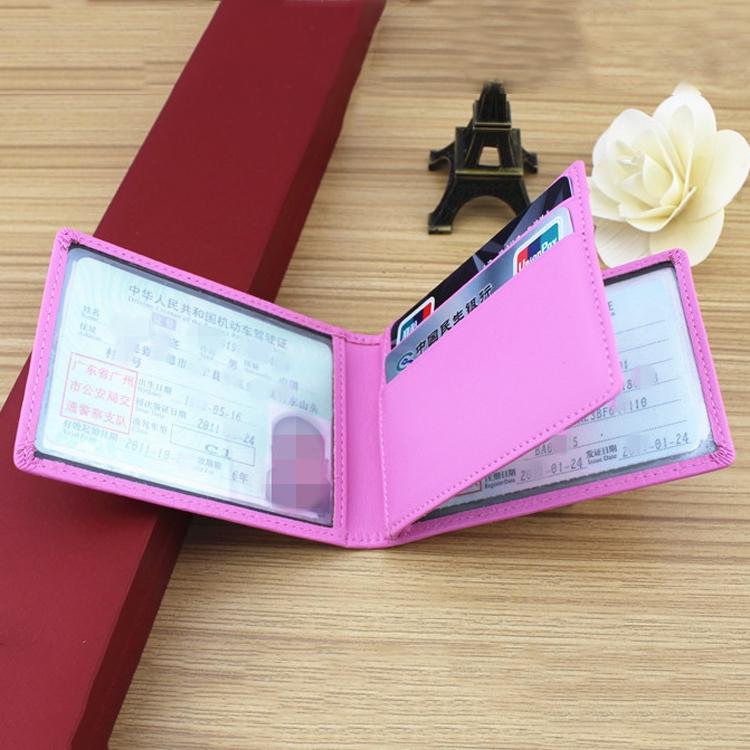 Universal Crocodile Pattern Driver License Cover With Card Slot - Rose Red 5