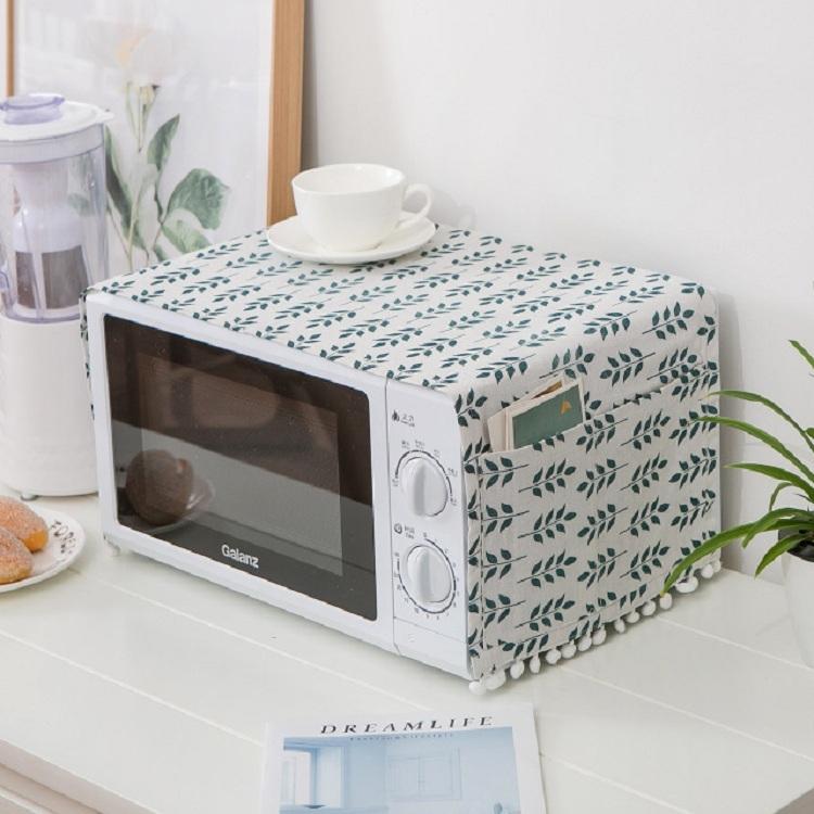 Universal Cotton Linen Microwave Dust Cover - Grey Triangle 9