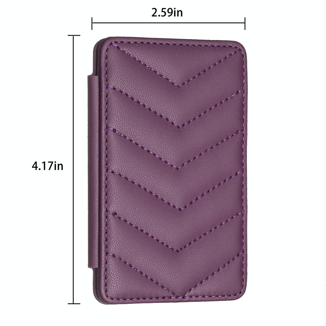 Wave Pattern Card Bag Back Sticker For Mobile Phones - Purple 3