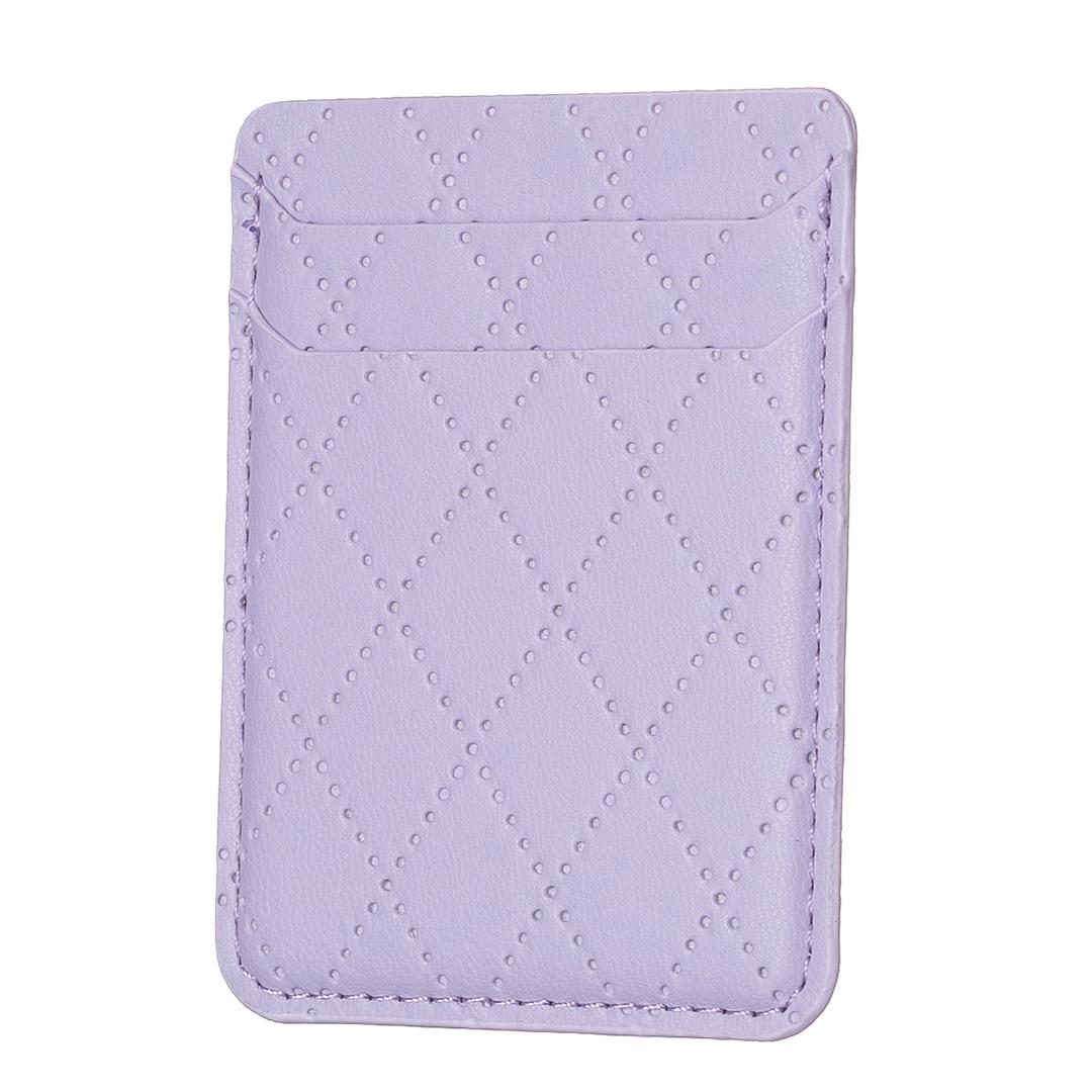 Diamond Lattice Card Bag Sticker For Mobile Phones - Purple