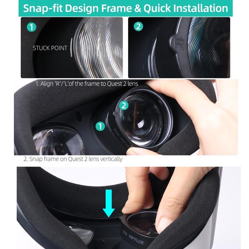 Oculus Quest 2 Myopia Lens Frame - Improved Fit - 500 Degrees 9