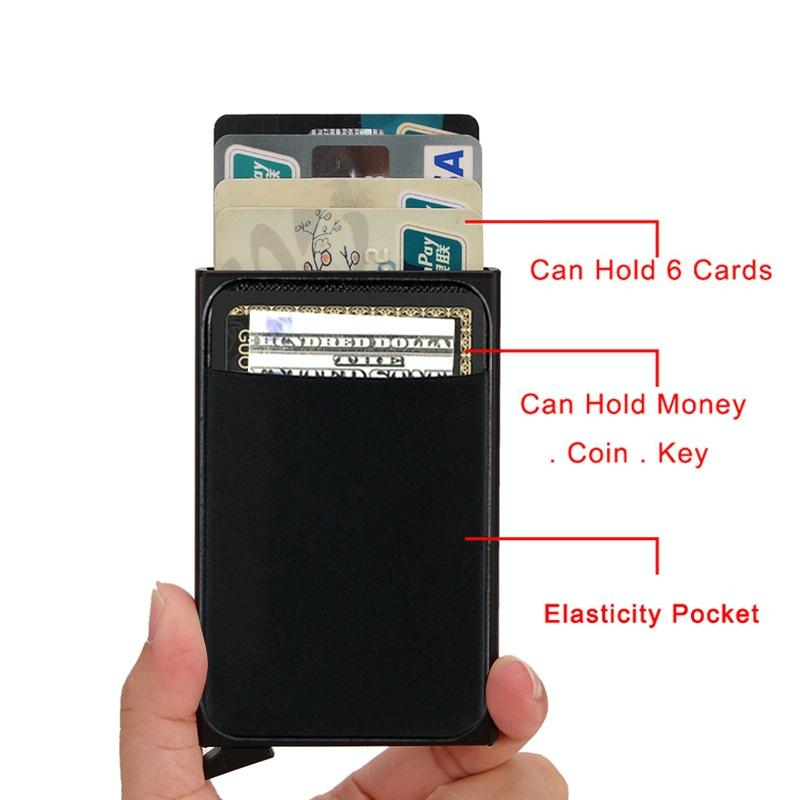 Metal Rfid Card Holder Wallet - Compact Design - Rose Gold 6