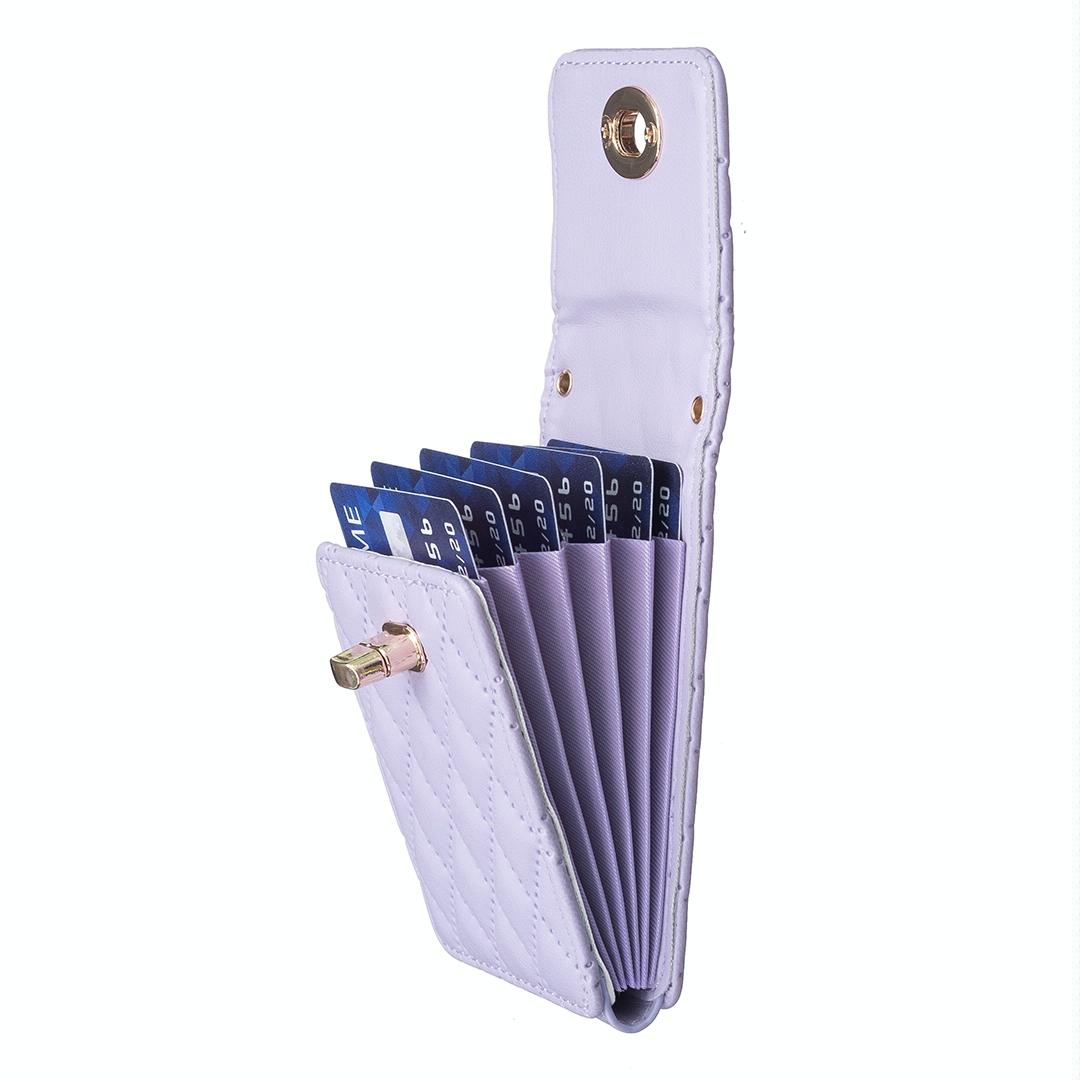 Vertical Card Bag With Metal Buckle For Mobile Phones - Purple 6