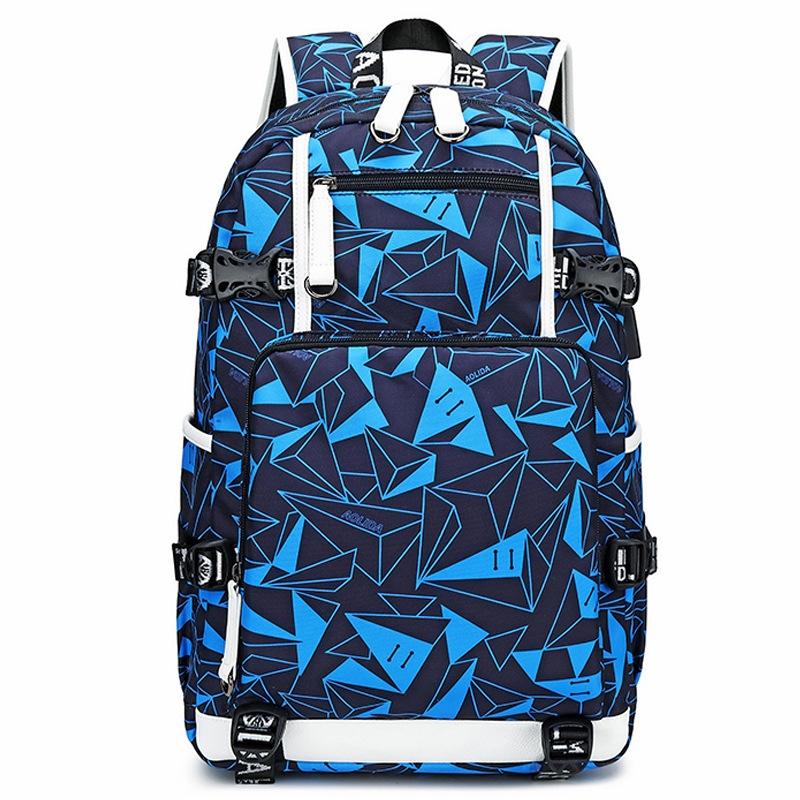Student Thermal Backpack - Lightweight & Durable - Triangular Blue 12