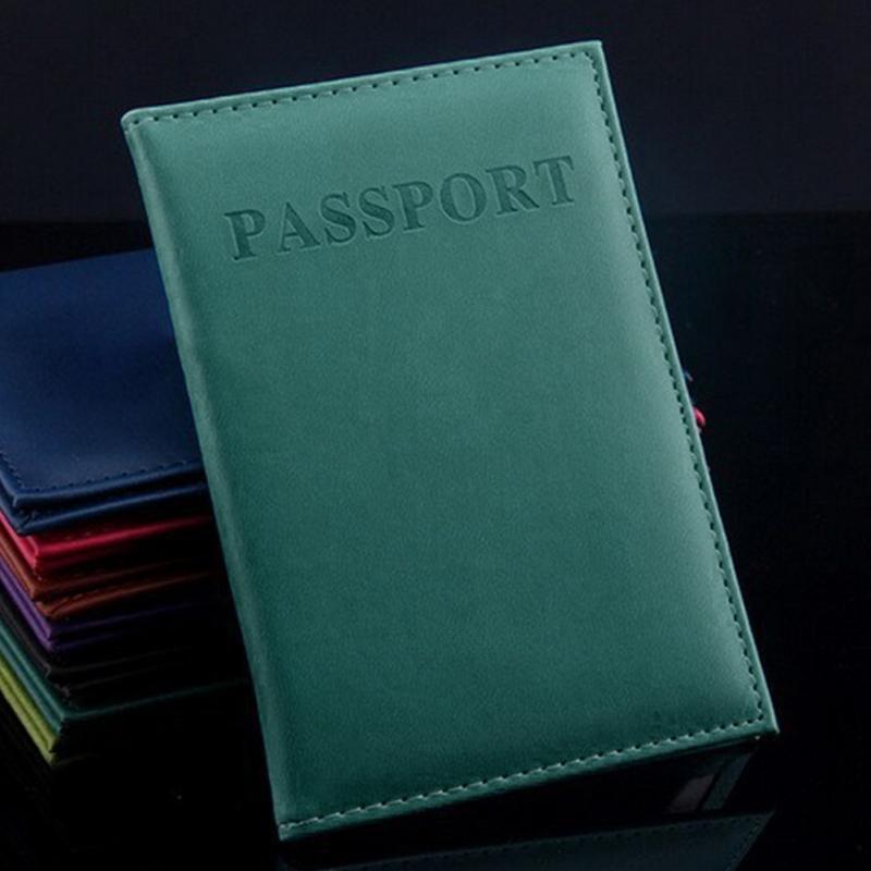 Travel Passport Cover Faux Leather Holder - Light Green 5