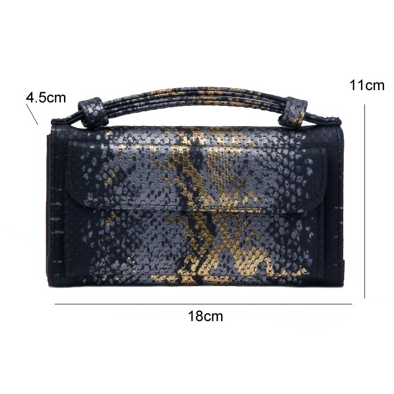 Sequin Snake Print Wrist Bag - Multifunctional Chain Wallet - Nude Pink 4