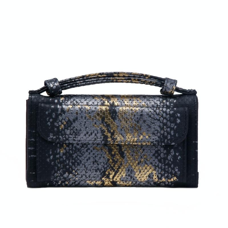 Sequin Snake Print Wrist Bag - Multifunctional Chain Wallet - Nude Pink 8