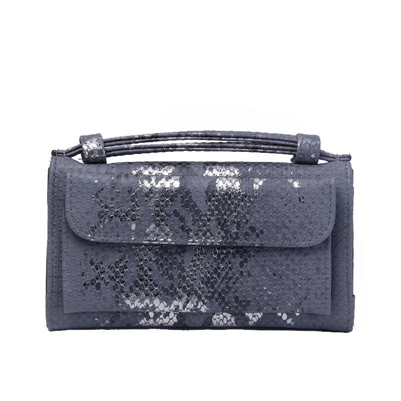 Sequin Snake Print Wrist Bag - Multifunctional Chain Wallet - Nude Pink 14