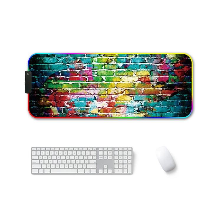 Rubber Thermal Transfer Rgb Luminous Non-Slip Mouse Pad - Colourful Brick