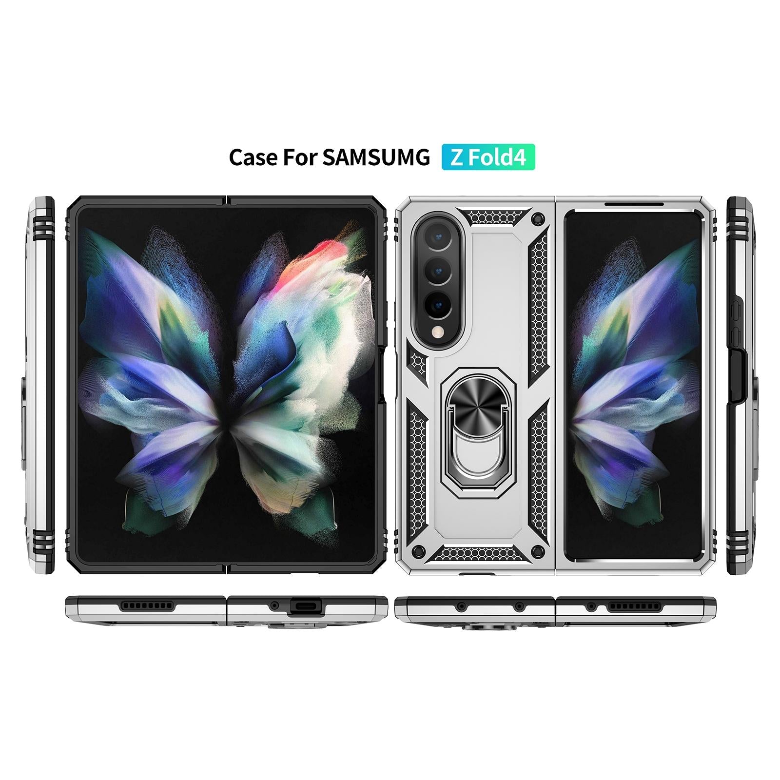 For Samsung Galaxy z Fold4 5G Tpu & Pc Shockproof Phone Case - Black 3