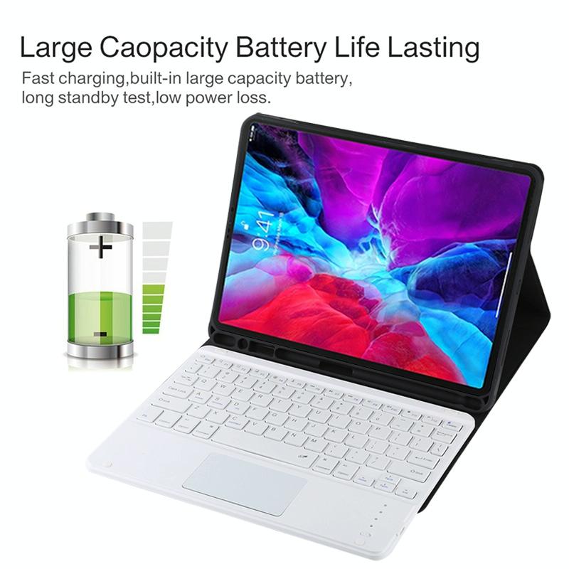 Bluetooth Tablet Case For Ipad Pro 11 With Touchpad & Pen Slot - Detachable Microfiber Leather - Green 7