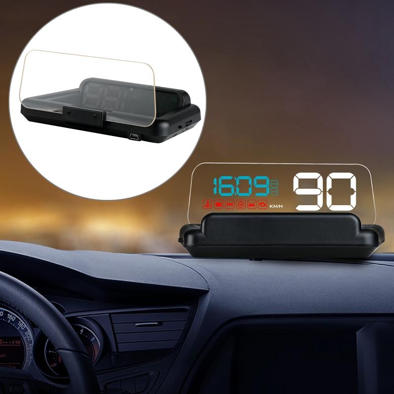 Virtual Hd Car Hud Display Speed Rpm Water Temp Oil Consumption Distance / Time Voltage Over Speed Alarm - Green 3