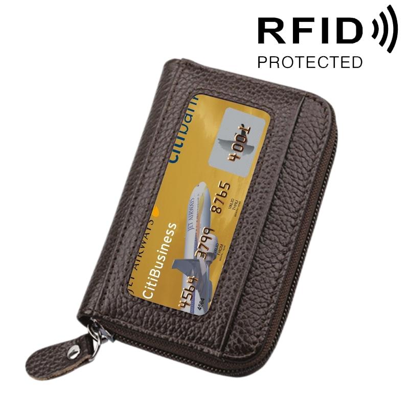 12-slot Leather Rfid Blocking Card Holder Wallet - Green 8
