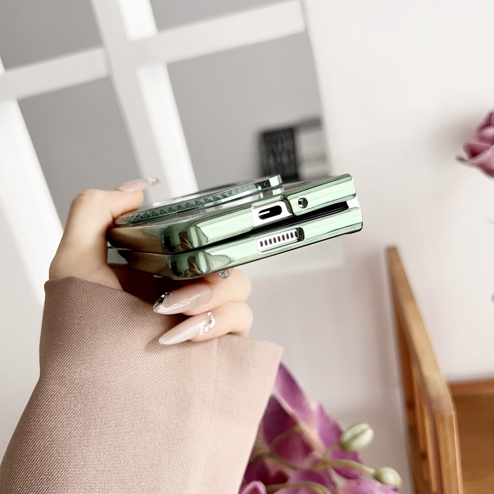 For Samsung Galaxy z Fold4 5G Shockproof Magsafe Holder for Rotating Plating Phone Case - Gold 6